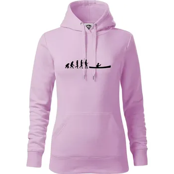Dámská mikina Evoluce kanoe stará - Mikina dámská Cape s kapucí - XS ( Orchid )