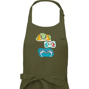 Kuchyňská zástěra Projev lásky zvířata - Pánská zástěra na vaření - Univerzální velikost ( Khaki )