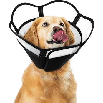 Obojek pro psa Pooperační Ochranný Límec pro Psy Plastový Velikost S Černý