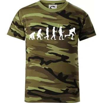 Chlapecké oblečení Evoluce inline žena - Dětské maskáčové triko - 146 cm/10 let ( Zelený maskáč )