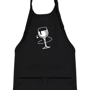 Kuchyňská zástěra Víno someliér - Dětská zástěra na vaření - Univerzální velikost ( Černá )