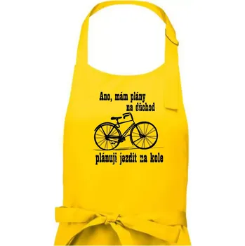 Kuchyňská zástěra Staré kolo - Plány na důchod - Dámská zástěra na vaření - Univerzální velikost ( Žlutá )