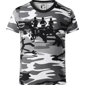 Chlapecké tričko Capoeira všichni - Dětské maskáčové triko - 122 cm/6 let ( Šedý maskáč )