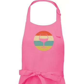 Kuchyňská zástěra Vintage víno - Pánská zástěra na vaření - Univerzální velikost ( Růžová )