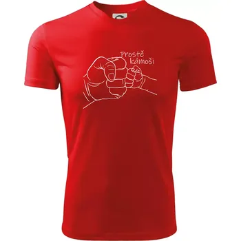 Pánské oblečení Prostě kámoši - ruka - Pánské triko Fantasy sportovní (dresovina) - 2XL ( Červená )