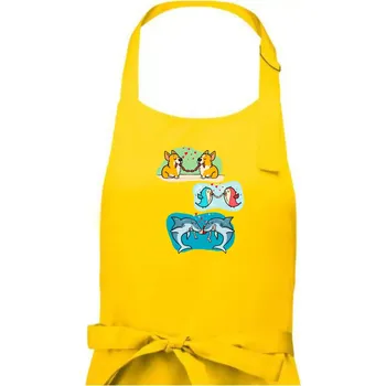 Kuchyňská zástěra Projev lásky zvířata - Dámská zástěra na vaření - Univerzální velikost ( Žlutá )