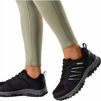 Dámské tenisky Dámské trekové boty černé kožené ekologické šněrovací velikost 41