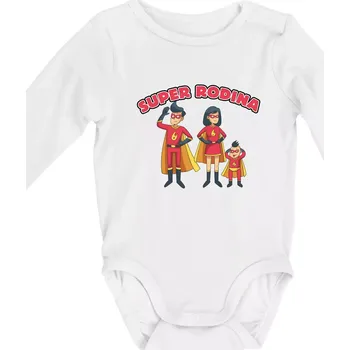Kojenecký body Super rodina - jeden syn - Body kojenecké s dlouhým rukávem - Dlouhý r. do 3 měs ( Bílá )