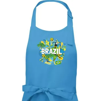 Kuchyňská zástěra Brazílie Barevný obrázek - Dámská zástěra na vaření - Univerzální velikost ( Světlý tyrkys )