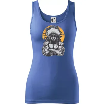 Dámské tričko Indián z posilky - Dámské tílko - 2XL ( Azurově modrá )