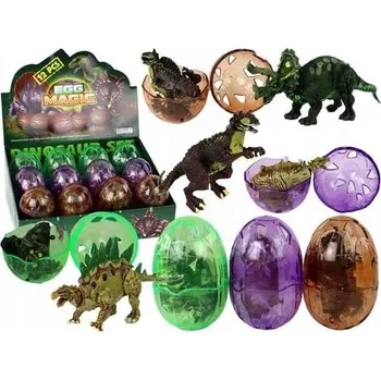 Vajíčko s figurkou dinosaura, 3 barvy, 9 cm