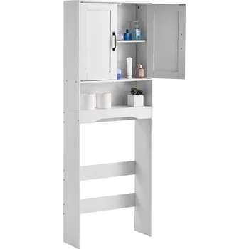 Koupelnový nábytek Police do Koupelny 3 Patra s Nastavitelnou Policí, Víceúrovňové Úložné Řešení bílá