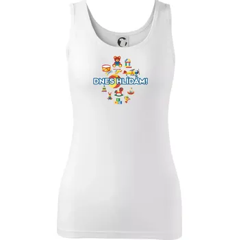 Dámské tričko Dnes hlídám! - Dámské tílko - M ( Bílá )