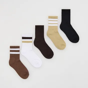 Reserved - Ponožky z bavlny 5 ks - hnědá - 607GC-88X - 607GC-88X-K28