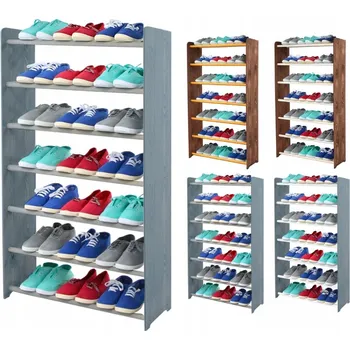 regál Regál na boty dřevěný stojan regál na obuv 7 POLIC šířka 65 cm Šedý