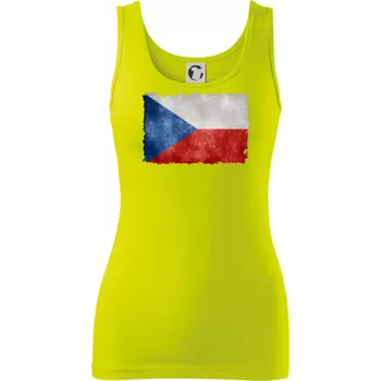 Dámské tričko Česká vlajka stará - Dámské tílko - 2XL ( Limetková )