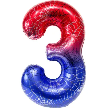Balónek Fóliový balónek Číslice "3" Spider Červeno/Modrý (100 cm)