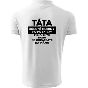Pánská košile Táta úřední hodiny - Polokošile pánská Pique Polo 203 - 4XL ( Bílá )