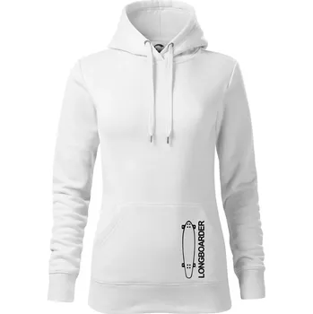 Dámská mikina Longboard na výšku - Mikina dámská Cape s kapucí - XS ( Bílá )