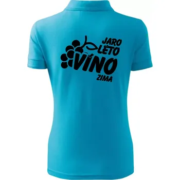Jaro, léto, víno, zima - Polokošile dámská Pique Polo - 2XL ( Světlý tyrkys )
