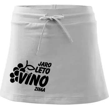 Dámská sukně Jaro, léto, víno, zima - Sportovní sukně - two in one - L ( Bílá )