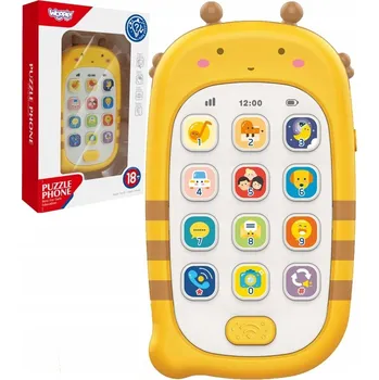 Hračka pro nejmenší INTERAKTIVNÍ TELEFON SMARTPHONE DIKTAFON MELODIE ZVUKY HRAČKA WOOPIE