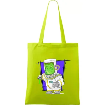 Vesmírný voják tmavě modrý - Taška bavlněná - 42 x 38 cm ( Limetková )