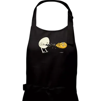 Kuchyňská zástěra Vajíčko kejch - Dámská zástěra na vaření - Univerzální velikost ( Černá )