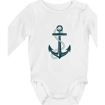 Námořnická kotva - Body kojenecké s dlouhým rukávem - Dlouhý r. do 3 měs ( Bílá )