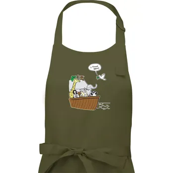 Kuchyňská zástěra Pravda s Noemovou archou - Pánská zástěra na vaření - Univerzální velikost ( Khaki )