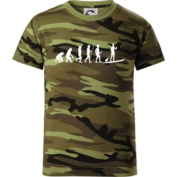 Evoluce paddleboard muž - Dětské maskáčové triko - 122 cm/6 let ( Zelený maskáč )