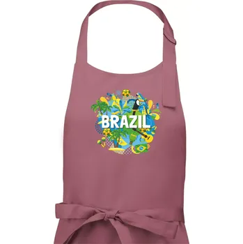 Kuchyňská zástěra Brazílie Barevný obrázek - Pánská zástěra na vaření - Univerzální velikost ( Starorůžová )
