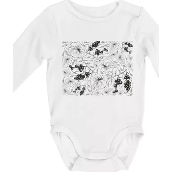 Vinné listy tapeta - Body kojenecké s dlouhým rukávem - Dlouhý r. do 3 měs ( Bílá )