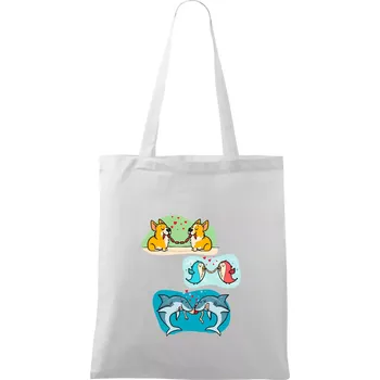 Projev lásky zvířata - Taška bavlněná - 42 x 38 cm ( Bílá )