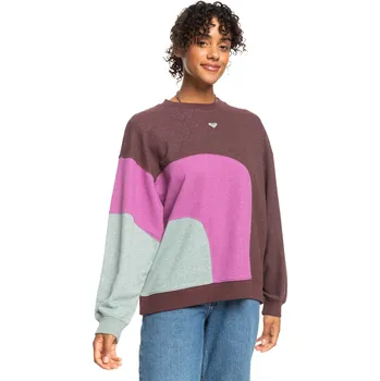 Dámská mikina roxy Dámská mikina happy daize crew bitter chocolate - rsy0