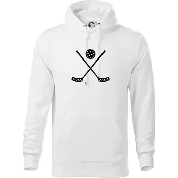 Pánská mikina Florbalové hokejky - Mikina pánská Cape s kapucí - M ( Bílá )