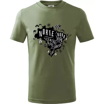 Brazílie mapa a zvyky - Tričko dětské bavlněné - 104-110cm / 3-4 roky ( Khaki )