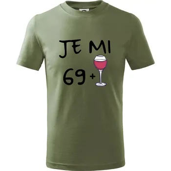 Je mi 69 (70) víno - Tričko dětské bavlněné - 158 cm/12 let ( Khaki )