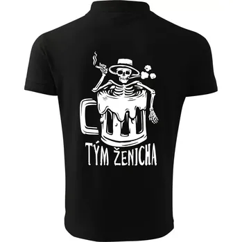 Pánská košile Tým ženicha kostra - Polokošile pánská Pique Polo 203 - 3XL ( Černá )