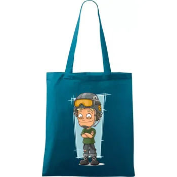 Vesmírný voják denim - Taška bavlněná - 42 x 38 cm ( Petrolejová )