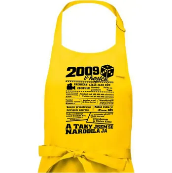 Kuchyňská zástěra 2009 v Kostce - Dámská zástěra na vaření - Univerzální velikost ( Žlutá )