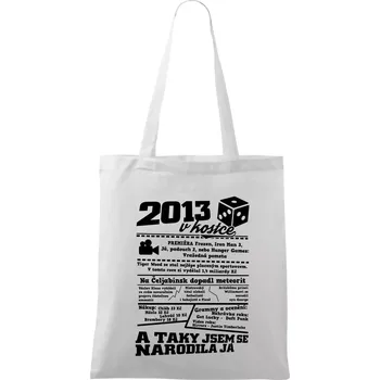 2013 v kostce - Taška bavlněná - 42 x 38 cm ( Bílá )