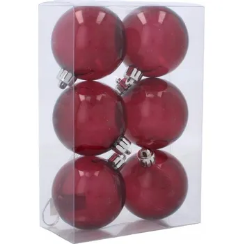 Vánoční dekorace Průhledné vánoční Vánoční Baňky GIF2846 6 Ks Šampaňské 6cm