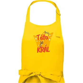 Kuchyňská zástěra Můj táta je král - Pánská zástěra na vaření - Univerzální velikost ( Žlutá )