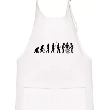 Kuchyňská zástěra Evoluce sklípek - Dětská zástěra na vaření - Univerzální velikost ( Bílá )