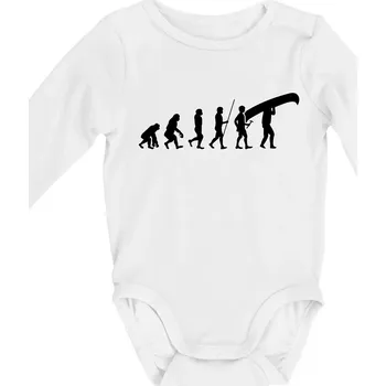 Kojenecký body Evoluce kanoe nad hlavou - Body kojenecké s dlouhým rukávem - Dlouhý r. do 3 měs ( Bílá )