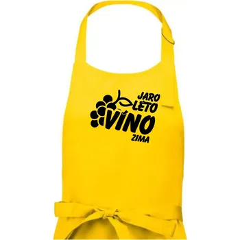 Kuchyňská zástěra Jaro, léto, víno, zima - Pánská zástěra na vaření - Univerzální velikost ( Žlutá )