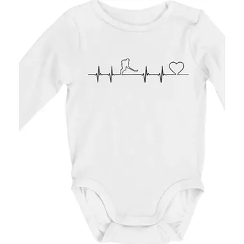 Hokejový hráč EKG - Body kojenecké s dlouhým rukávem - Dlouhý r. do 3 měs ( Bílá )