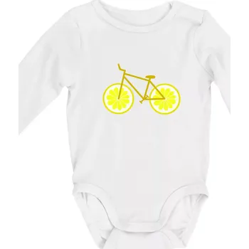 Kojenecký body Kolo citrón (Moňas) - Body kojenecké s dlouhým rukávem - Dlouhý r. do 3 měs ( Bílá )