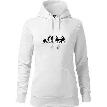 Dámská mikina Evoluce vína ženy - Mikina dámská Cape s kapucí - S ( Bílá )